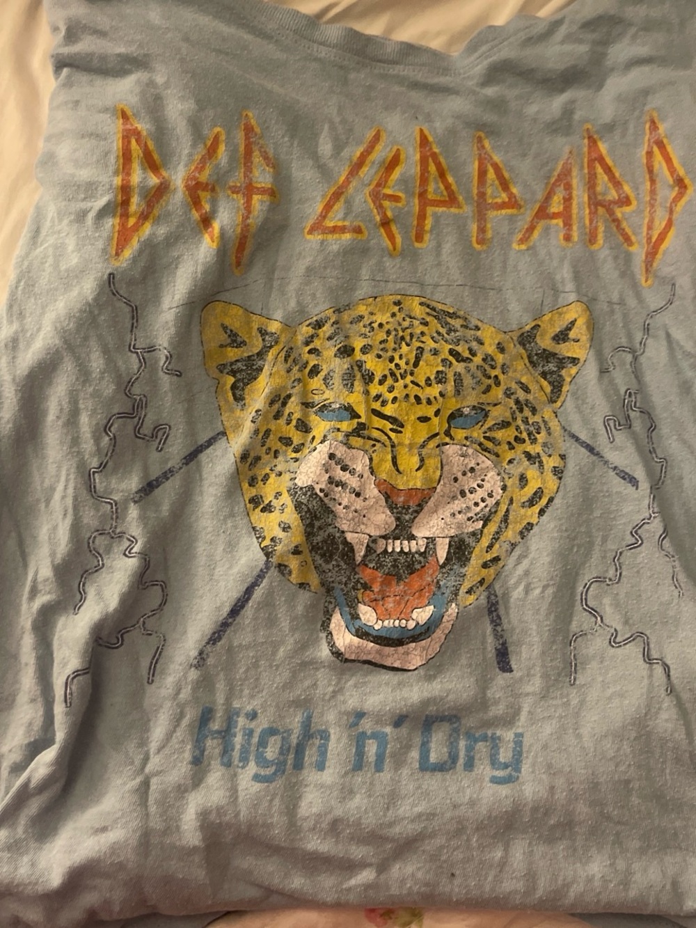 Def Leppard 'High 'n' Dry' Graphic Tee - Light Blue